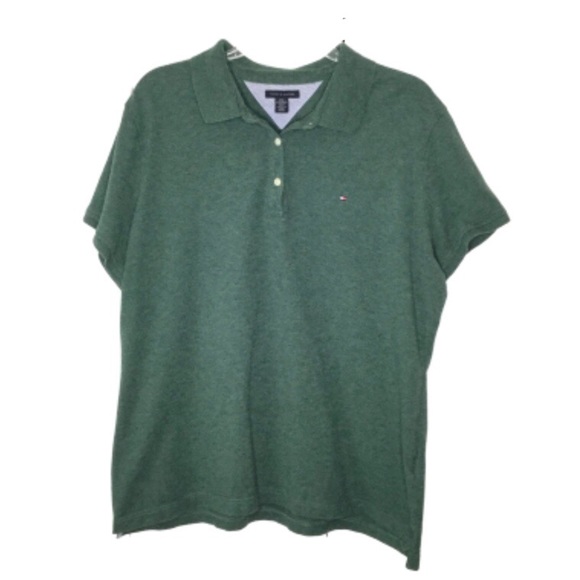 Tommy Hilfiger Short Sleeve Polo Heather Green XXL - Picture 1 of 7